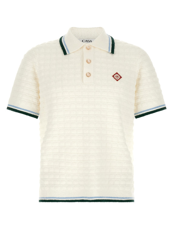 Поло CASABLANCA Bouclé polo shirt (MPF26KW99901WHITE) #1