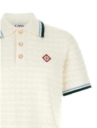 Поло CASABLANCA Bouclé polo shirt (MPF26KW99901WHITE) #