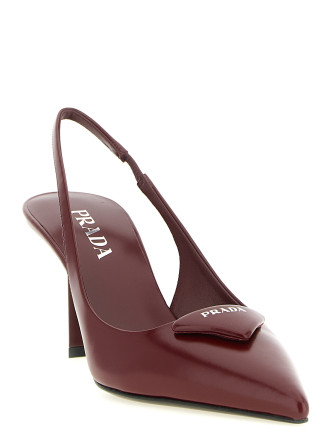 Высокие каблуки PRADA Brushed leather slingback (1I901MFDD75055F0D27) #
