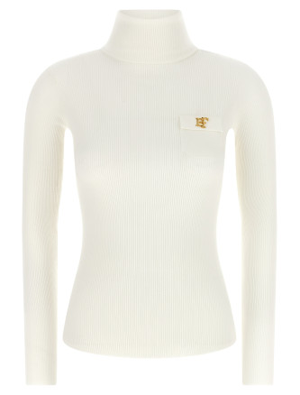 Свитер, кардиган ELISABETTA FRANCHI Turtleneck embroidery à jour