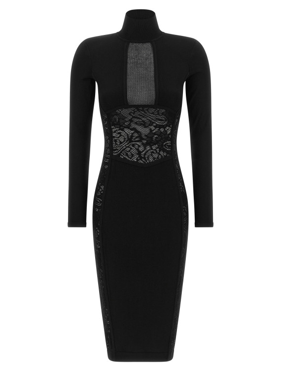 Миди ELISABETTA FRANCHI Knitted and lace dress (AM28Q66E2110) #1