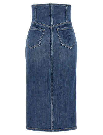 Миди ELISABETTA FRANCHI Denim skirt (GJ01N66E2139) #
