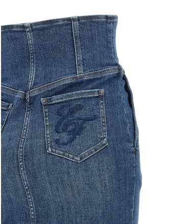 Миди ELISABETTA FRANCHI Denim skirt (GJ01N66E2139) #