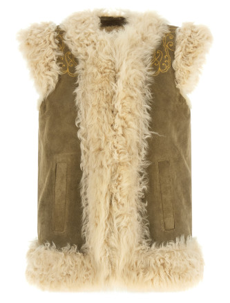 Мех, шуба ETRO Peacock embroidery vest