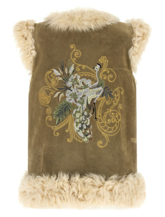 Мех, шуба ETRO Peacock embroidery vest (WROG0007AR11QM0428) #