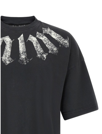 Футболка PALM ANGELS Craquelé gothic print t-shirt (PAMAA003JR0011003) #