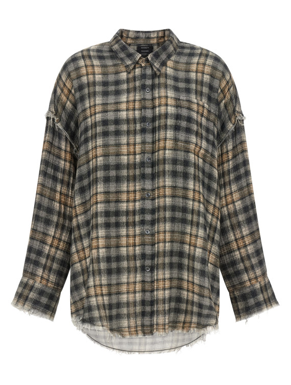 Raw cut hem shirt (R13WR075R925AGREYCREAMPLAID) #1