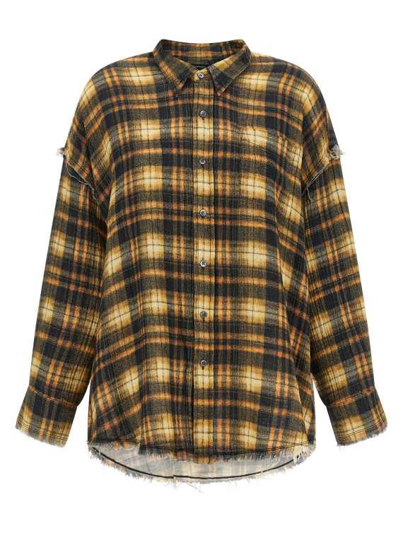 Raw cut hem shirt (R13WR075R918BBROWNPLAID) #1