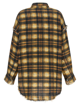 Raw cut hem shirt (R13WR075R918BBROWNPLAID) #