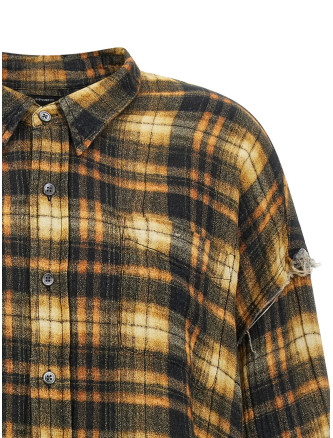 Raw cut hem shirt (R13WR075R918BBROWNPLAID) #