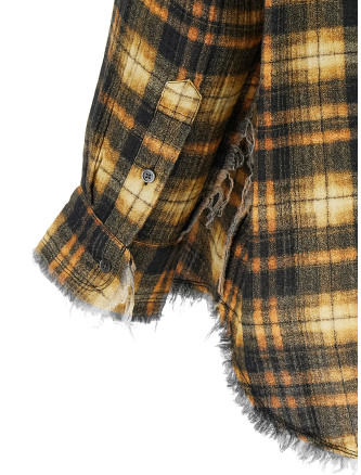 Raw cut hem shirt (R13WR075R918BBROWNPLAID) #