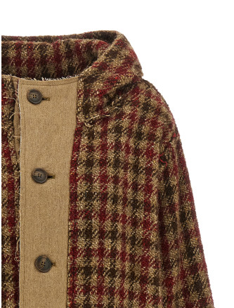 Повседневная куртка R13 Houndstooth check jacket (R13WR704R879AKHAKIREDCHECK) #