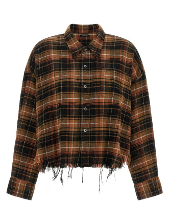 Рубашка, блузка R13 Raw cut cropped shirt