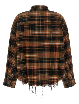 Рубашка, блузка R13 Raw cut cropped shirt (R13WR150R858BLIGHTBROWNBLACKPLAID) #