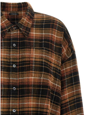 Рубашка, блузка R13 Raw cut cropped shirt (R13WR150R858BLIGHTBROWNBLACKPLAID) #