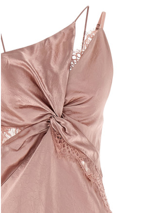 Макси PINKO Satin and lace dress (107543A3GAP04) #