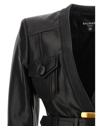 Былғары күртеше BALMAIN Leather Jacket (FF1SI630LD630PA) #