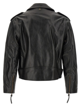 Кожаная куртка BALMAIN Biker jacket (HH1TD580LE430PA) #
