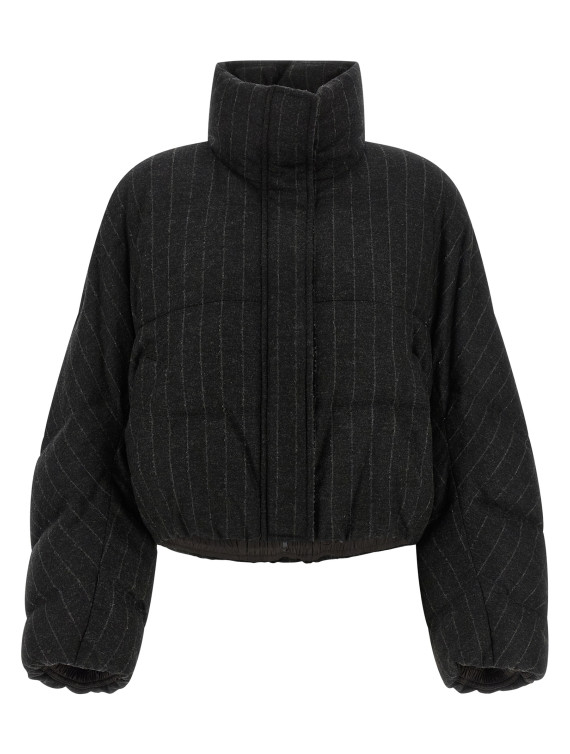 Пуховик BRUNELLO CUCINELLI Micro sequin pinstriped crop down jacket (MG5767484C520) #1