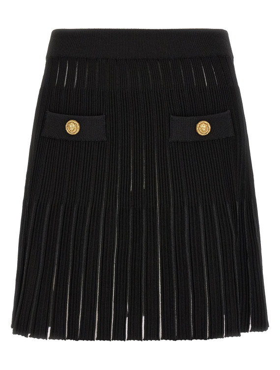 Макси BALMAIN Pleated skirt (HF1LBB53KK100PA) #1