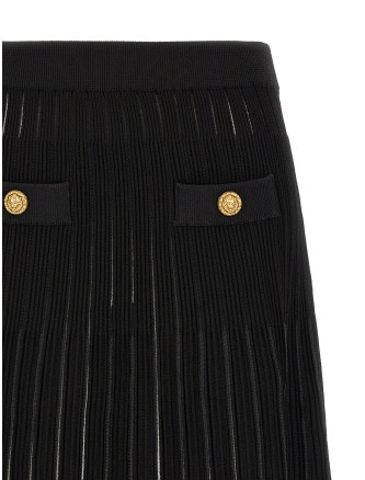Макси BALMAIN Pleated skirt (HF1LBB53KK100PA) #
