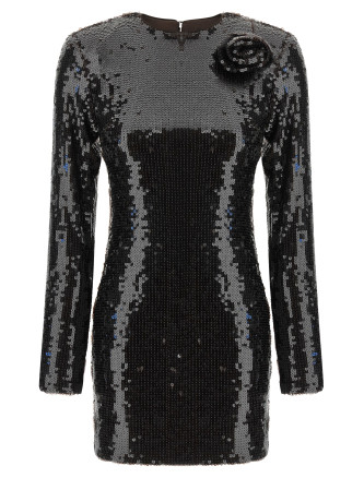 Мини ROTATE BIRGER CHRISTENSEN Sequin dress with flower