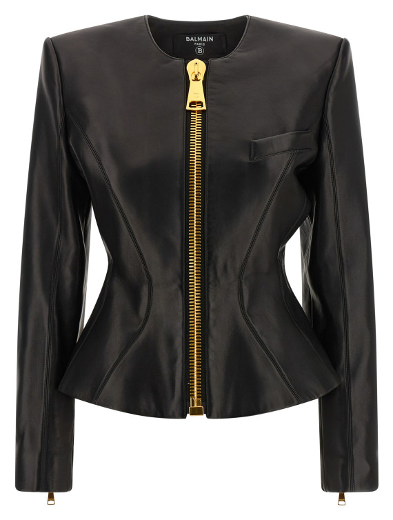 Кожаная куртка BALMAIN Leather jacket (HF1SK691LC620PA) #1
