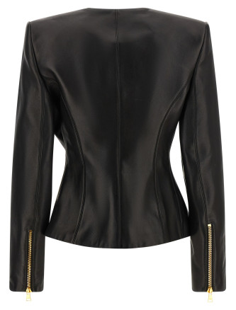 Кожаная куртка BALMAIN Leather jacket (HF1SK691LC620PA) #