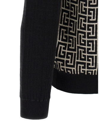 Свитер, кардиган BALMAIN PB Monogram Mesh (HH1KD195KI80GFE) #