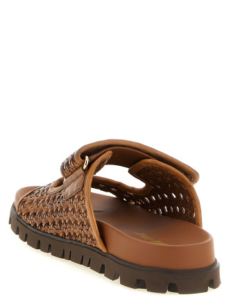 Шлепанцы MIU Braided leather sandals (5XX679F0103ZN7F0046) #