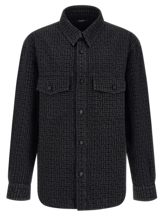 Рубашка, блузка BALMAIN Monogram pattern overshirt