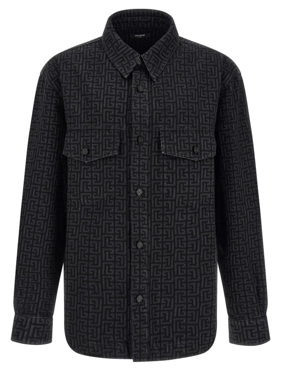 Көйлек, блузка BALMAIN Monogram pattern overshirt (HH1HC160DG40ELR) #1