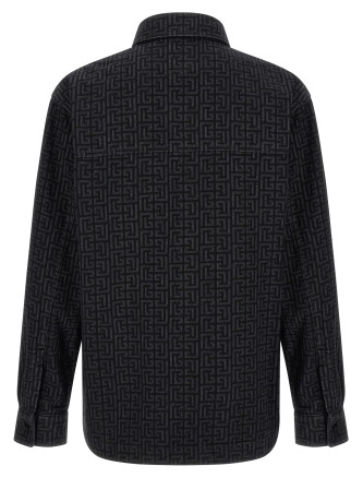 Көйлек, блузка BALMAIN Monogram pattern overshirt (HH1HC160DG40ELR) #
