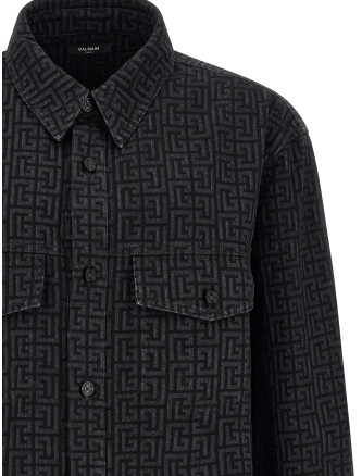 Көйлек, блузка BALMAIN Monogram pattern overshirt (HH1HC160DG40ELR) #