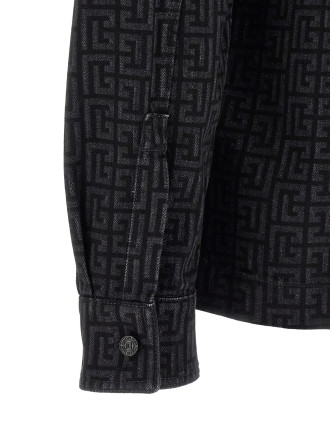 Көйлек, блузка BALMAIN Monogram pattern overshirt (HH1HC160DG40ELR) #