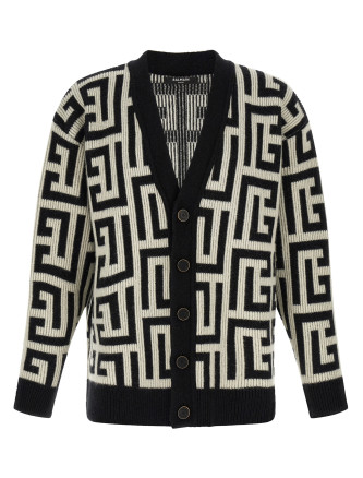 Свитер, кардиган BALMAIN Monogram macro cardigan
