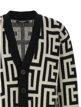 Свитер, кардиган BALMAIN Monogram macro cardigan (HH1KM020KK27GAB) #
