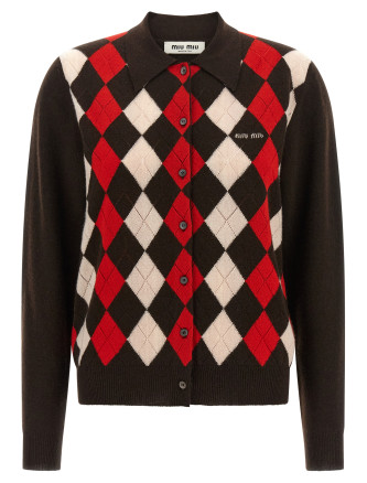 Свитер, кардиган MIU Diamond-shaped collar cardigan