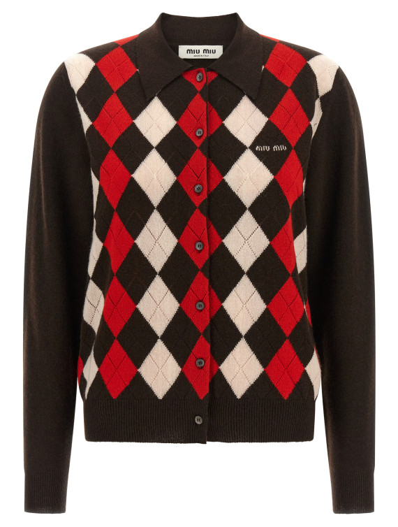 Свитер, кардиган MIU Diamond-shaped collar cardigan (MMF03YSOOO6033F0003) #1