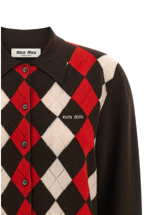 Свитер, кардиган MIU Diamond-shaped collar cardigan (MMF03YSOOO6033F0003) #