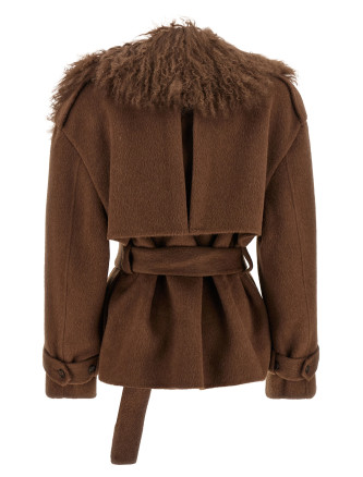 Пальто, тренч GIUSEPPE DI MORABITO Shearling neck coat (07PFCO5061675530) #