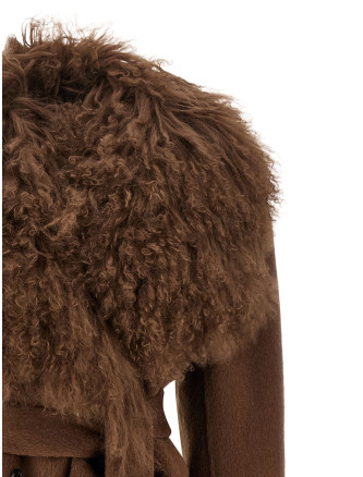 Пальто, тренч GIUSEPPE DI MORABITO Shearling neck coat (07PFCO5061675530) #