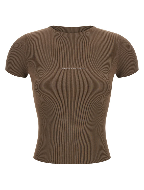Футболка ALEXANDER WANG Ribbed T-shirt with logo (1KC2261037269) #1