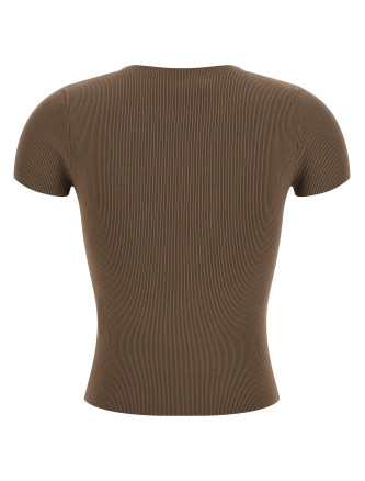 Футболка ALEXANDER WANG Ribbed T-shirt with logo (1KC2261037269) #