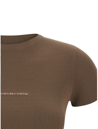 Футболка ALEXANDER WANG Ribbed T-shirt with logo (1KC2261037269) #