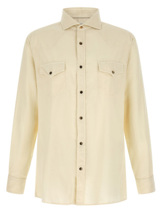 Рубашка, блузка BRUNELLO CUCINELLI Western velvet shirt