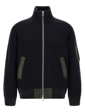 Повседневная куртка SACAI Ribbed knit blouson