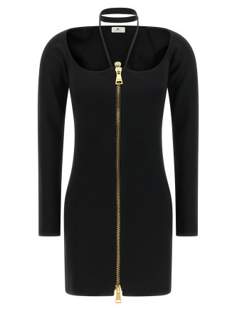 Мини ELISABETTA FRANCHI Fabric stitch knit dress