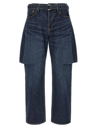 Джинсы SACAI Cut-out jeans