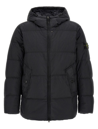 Пуховик STONE ISLAND Ruffled effect down jacket